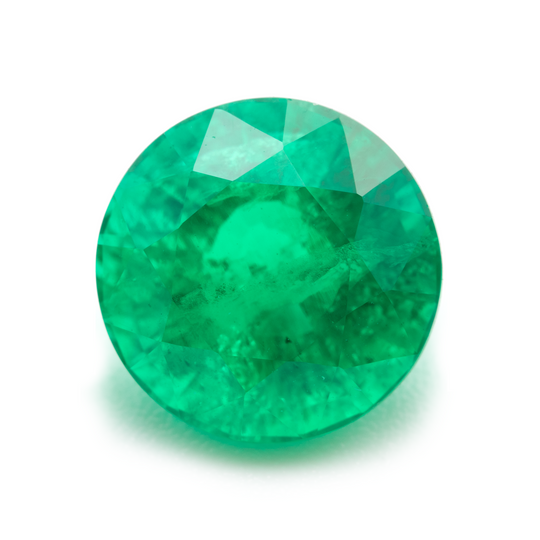 Lab Grown Colombian Emerald Round Cut 10mm 4.05-3.92ct Loose Gemstone
