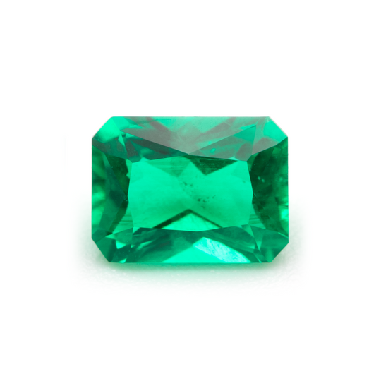 Lab Grown Colombian Emerald Octagon Princess Cut 8x6mm 1.5-1.4ct Loose Gemstone