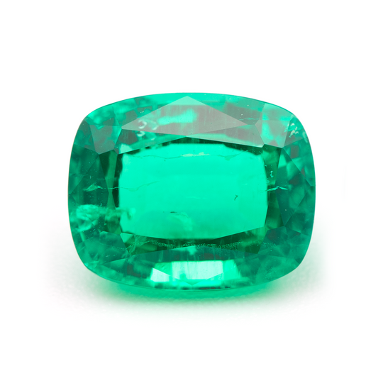 Lab Grown Colombian Emerald Cushion Cut 10x8mm 3-3.21ct Loose Gemstone