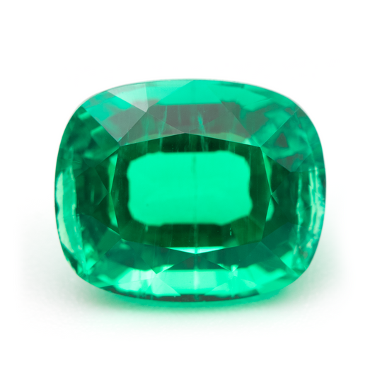 Lab Grown Colombian Emerald Cushion Cut 11x9mm 4.29-4.3ct Loose Gemstone