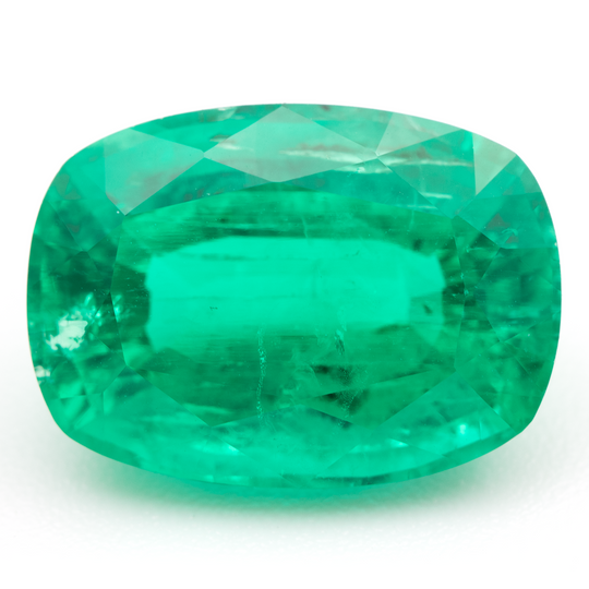 Lab Grown Colombian Emerald Cushion Cut 14x10mm 6.42ct Loose Gemstone
