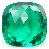 Lab Grown Colombian Emerald Checker Cut Cushion 15x15mm 13.66ct Loose Gemstone
