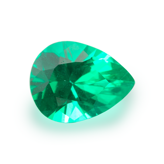 Lab Grown Colombian Emerald Pear Cut 10x7.7mm 1.8ct Loose Gemstone