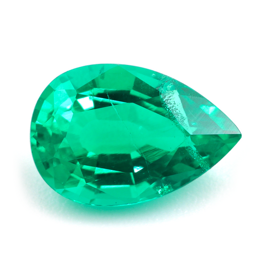 Lab Grown Colombian Emerald Pear Cut 12x8mm 2.9-3.12ct Loose Gemstone