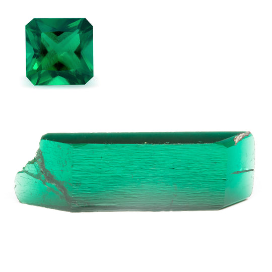 88.25ct Lab Grown Zambian Emerald with inclusions Faceting Rough Stone