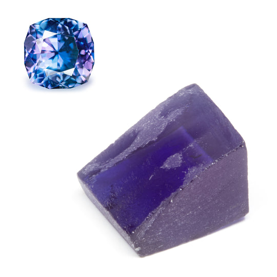 31.75ct Lab Grown Tanzanite (Purple to Blue Forsterite) Faceting Rough Stone