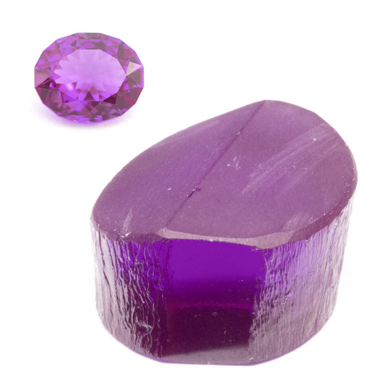 115ct Lab Grown Violet Spinel (Czochralski) Faceting Rough Stone