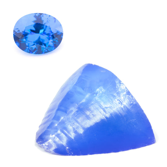 30.9ct Lab Grown Blue Spinel (Czochralski) Faceting Rough Stone
