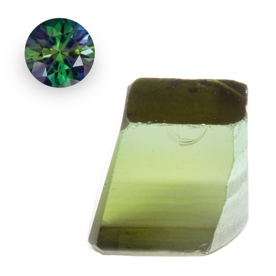55.2ct Lab Grown Forsterite (Green to Purple Pleochroism) Faceting Rough Stone