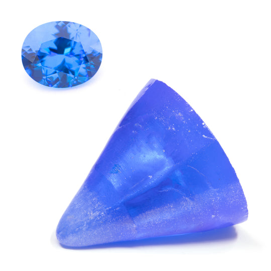 96.1ct Lab Grown Blue Spinel (Czochralski) Faceting Rough Stone