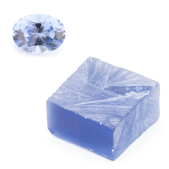 129ct Recrystallized Blue Sapphire (Czochralski) Lab Grown Faceting Rough