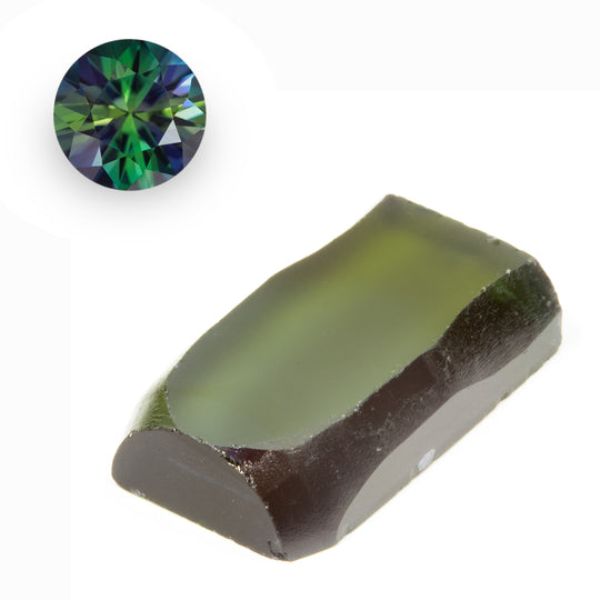 81.6ct Lab Grown Forsterite (Green to Purple Pleochroism) Faceting Rough Stone