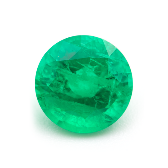 Lab Grown Colombian Emerald Round Cut 9mm 2.73-2.46ct Loose Gemstone