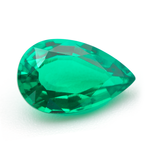 Lab Grown Colombian Emerald Pear Cut 12x7.5mm 2.48-2.56ct Loose Gemstone