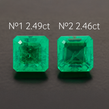 Lab Grown Colombian Emerald Octagon Cut 8x8mm 2.49-2.46ct Loose Gemstone