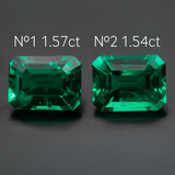 Lab Grown Colombian Emerald Octagon Cut 8x6mm 1.57-1.54ct Loose Gemstone