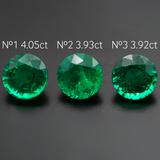 Lab Grown Colombian Emerald Round Cut 10mm 4.05-3.92ct Loose Gemstone