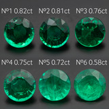 Lab Grown Colombian Emerald Round Cut 6mm 0.82-0.58ct Loose Gemstone