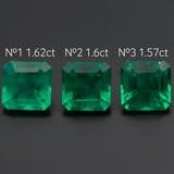 Lab Grown Colombian Emerald Octagon Cut 7x7mm 1.62-1.57ct Loose Gemstone