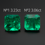 Lab Grown Colombian Emerald Octagon Princess Cut 9x9mm 3.2-3ct Loose Gemstone