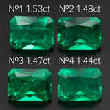 Lab Grown Colombian Emerald Octagon Princess Cut 8x6mm 1.5-1.4ct Loose Gemstone