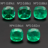 Lab Grown Colombian Emerald Cushion Cut 6x6mm 0.82-0.89ct Loose Gemstone