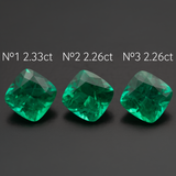 Lab Grown Colombian Emerald Cushion Cut 8x8mm 2.26-2.33ct Loose Gemstone
