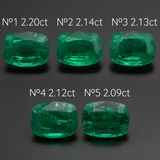 Lab Grown Colombian Emerald Cushion Cut 9x7mm 2.09-2.2ct Loose Gemstone