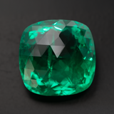 Lab Grown Colombian Emerald Checker Cut Cushion 15x15mm 13.66ct Loose Gemstone