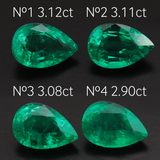 Lab Grown Colombian Emerald Pear Cut 12x8mm 2.9-3.12ct Loose Gemstone