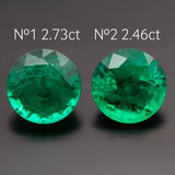 Lab Grown Colombian Emerald Round Cut 9mm 2.73-2.46ct Loose Gemstone