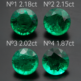 Lab Grown Colombian Emerald Round Cut 8mm 2.18-1.87ct Loose Gemstone