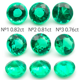 Lab Grown Colombian Emerald Round Cut 6mm 0.82-0.58ct Loose Gemstone