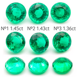 Lab Grown Colombian Emerald Round Cut 7mm 1.45-1.29ct Loose Gemstone