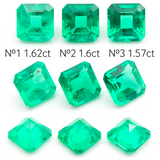 Lab Grown Colombian Emerald Octagon Cut 7x7mm 1.62-1.57ct Loose Gemstone