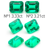Lab Grown Colombian Emerald Octagon Cut 10x8mm 3.33-2.97ct Loose Gemstone