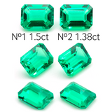 Lab Grown Colombian Emerald Octagon Cut 8x6mm 1.5-1.38ct Loose Gemstone