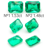 Lab Grown Colombian Emerald Octagon Princess Cut 8x6mm 1.5-1.4ct Loose Gemstone