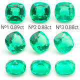 Lab Grown Colombian Emerald Cushion Cut 6x6mm 0.82-0.89ct Loose Gemstone