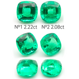 Lab Grown Colombian Emerald Cushion Cut 8x8mm 1.95-2.22ct Loose Gemstone