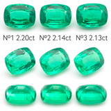 Lab Grown Colombian Emerald Cushion Cut 9x7mm 2.09-2.2ct Loose Gemstone