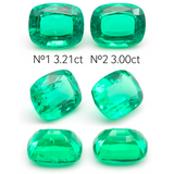 Lab Grown Colombian Emerald Cushion Cut 10x8mm 3-3.21ct Loose Gemstone