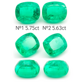 Lab Grown Colombian Emerald Cushion Cut 12x10mm 5.17-5.75ct Loose Gemstone