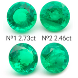 Lab Grown Colombian Emerald Round Cut 9mm 2.73-2.46ct Loose Gemstone