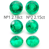 Lab Grown Colombian Emerald Round Cut 8mm 2.18-1.87ct Loose Gemstone
