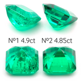 Lab Grown Colombian Emerald Octagon Cut 10x10mm 4.9-4.85ct Loose Gemstone