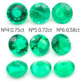 Lab Grown Colombian Emerald Round Cut 6mm 0.82-0.58ct Loose Gemstone