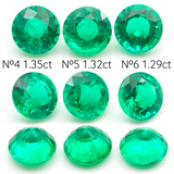 Lab Grown Colombian Emerald Round Cut 7mm 1.45-1.29ct Loose Gemstone