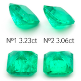 Lab Grown Colombian Emerald Octagon Princess Cut 9x9mm 3.2-3ct Loose Gemstone