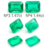 Lab Grown Colombian Emerald Octagon Princess Cut 8x6mm 1.5-1.4ct Loose Gemstone